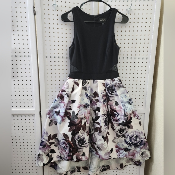 Xscape Black and Purple Floral  Dress - Picture 9 of 10